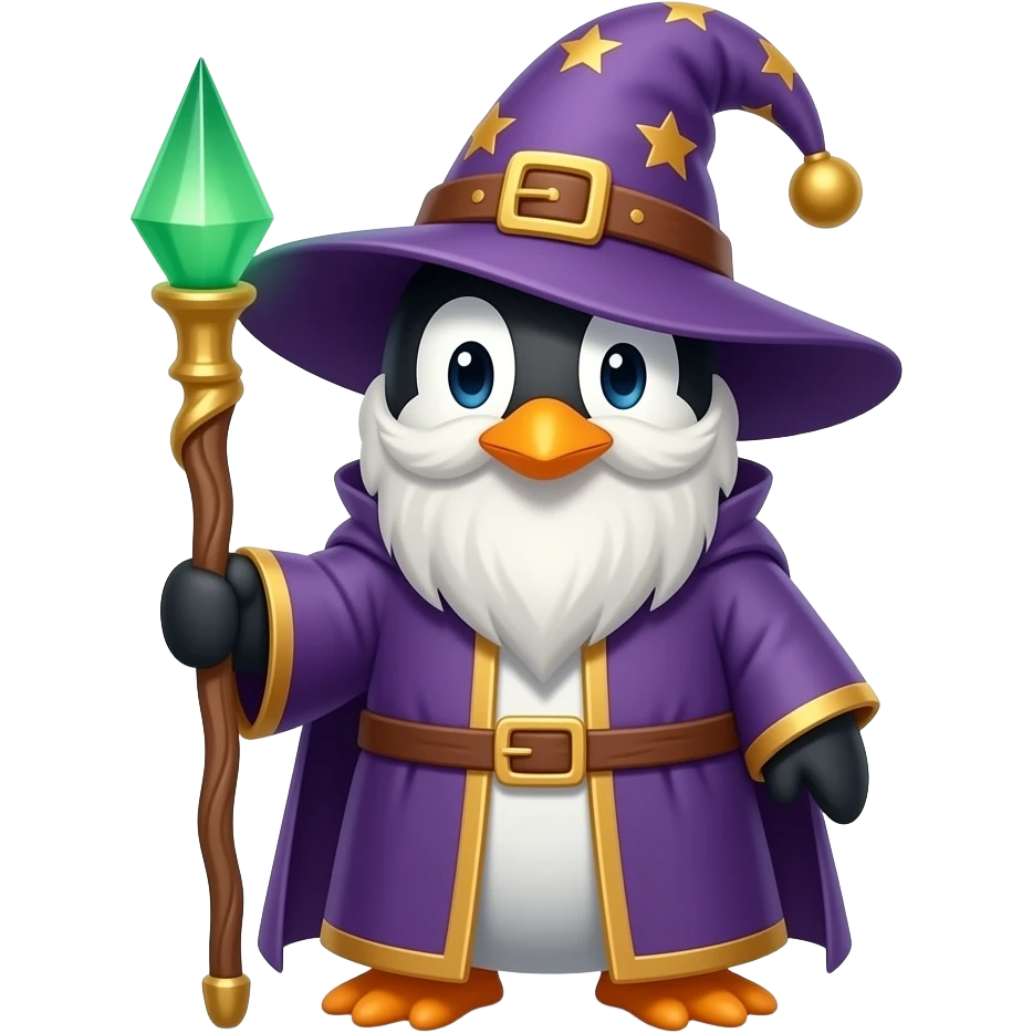 Penguin Wizard emoji