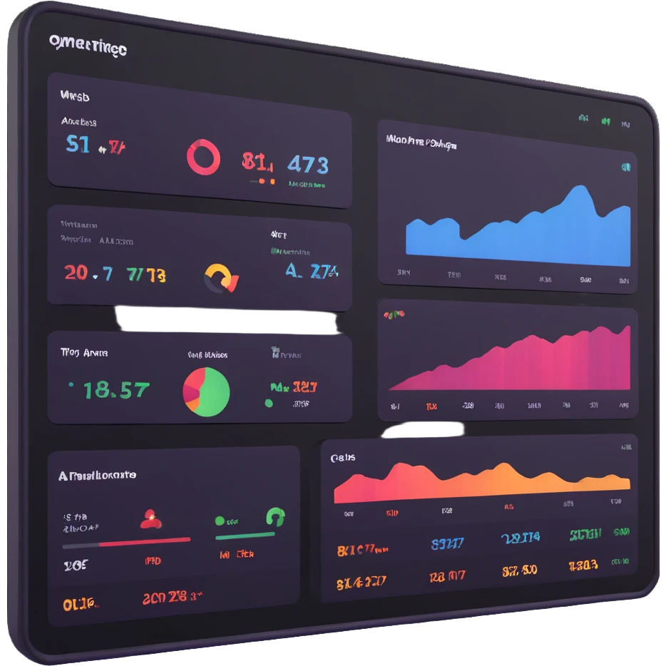 AI operations dashboard with metrics and alerts emoji