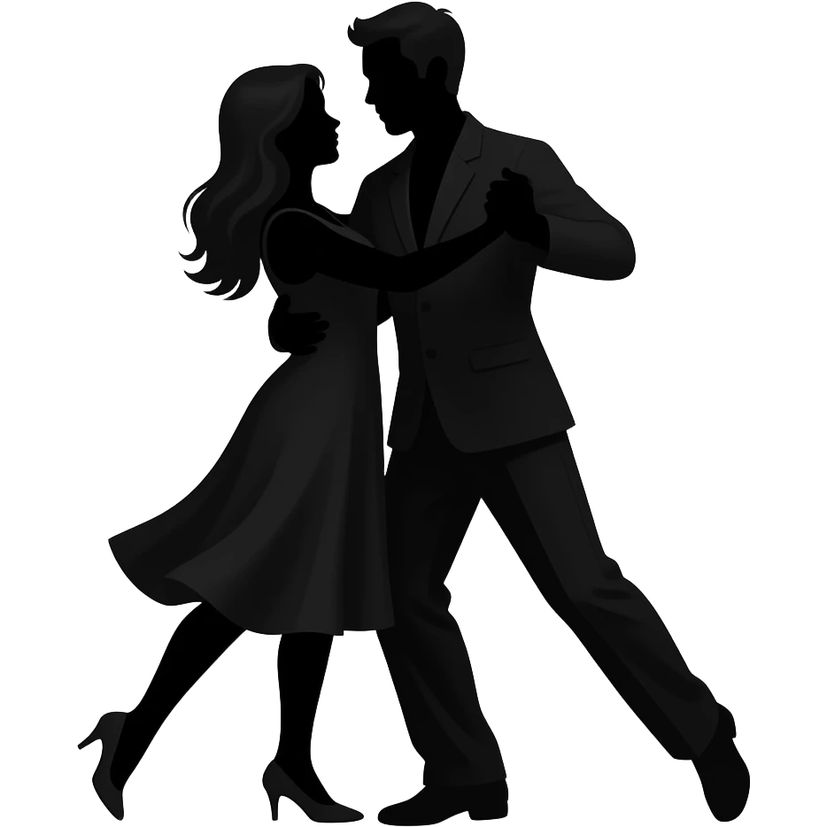Couple dance black shadows emoji