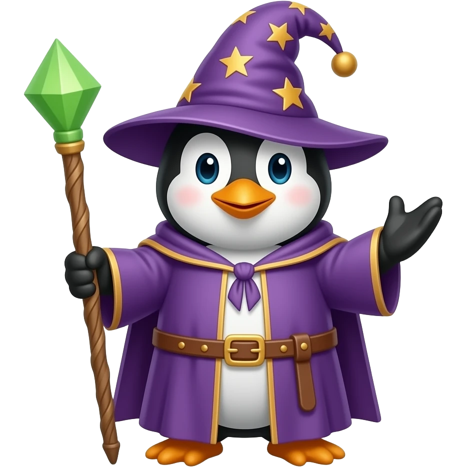 Penguin Wizard emoji