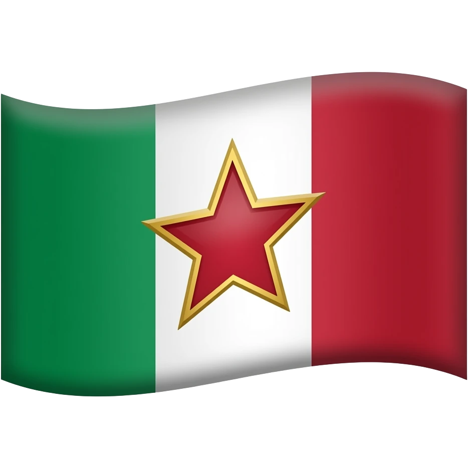 italian flag red star with gold border in white stripe emoji | AI Emoji ...