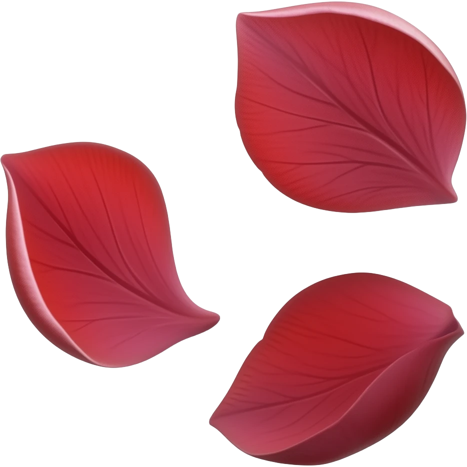 three falling dark blood red petals emoji