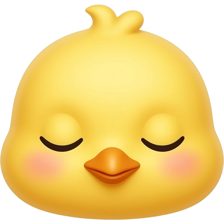 Cute Sleeping Yellow Baby Chicken Portrait Emoji emoji