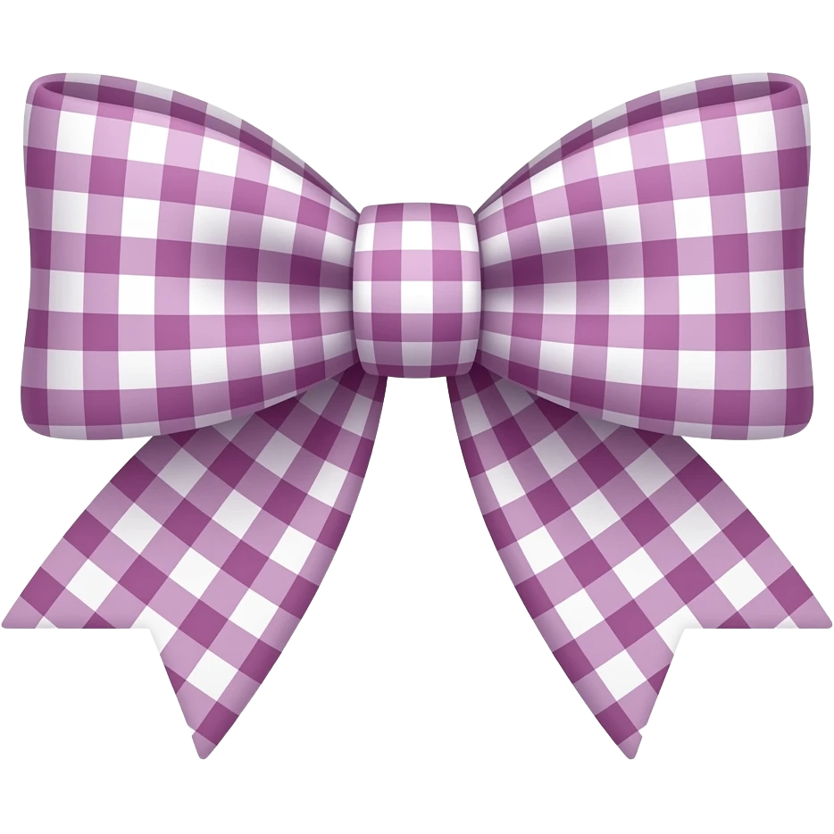 mauve gingham bow emoji