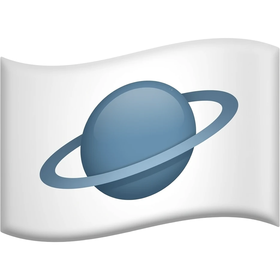 White flag with oval orbit on it emoji