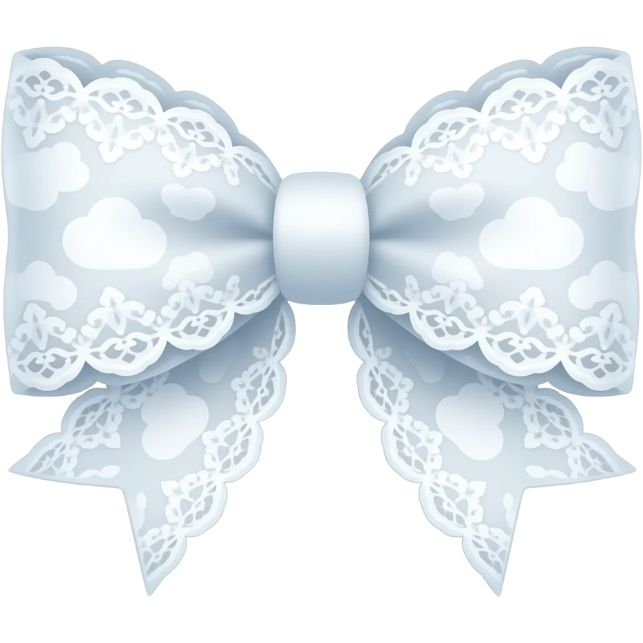 Cute cloudy white bow lace coquette bow emoji