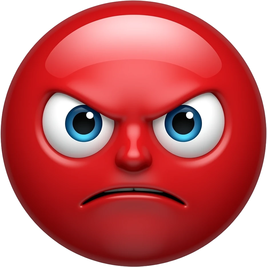 Red circle mad emoji