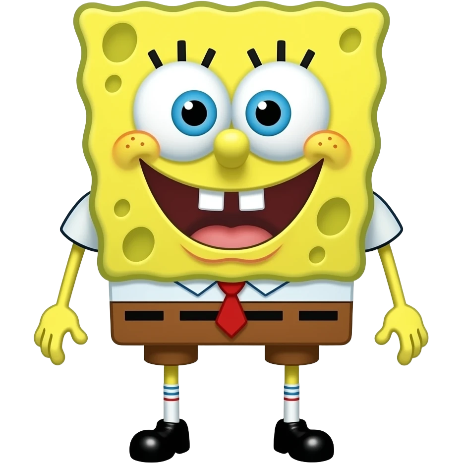 Um robô 🤖 com metade de Bob esponja normal 🧽 emoji