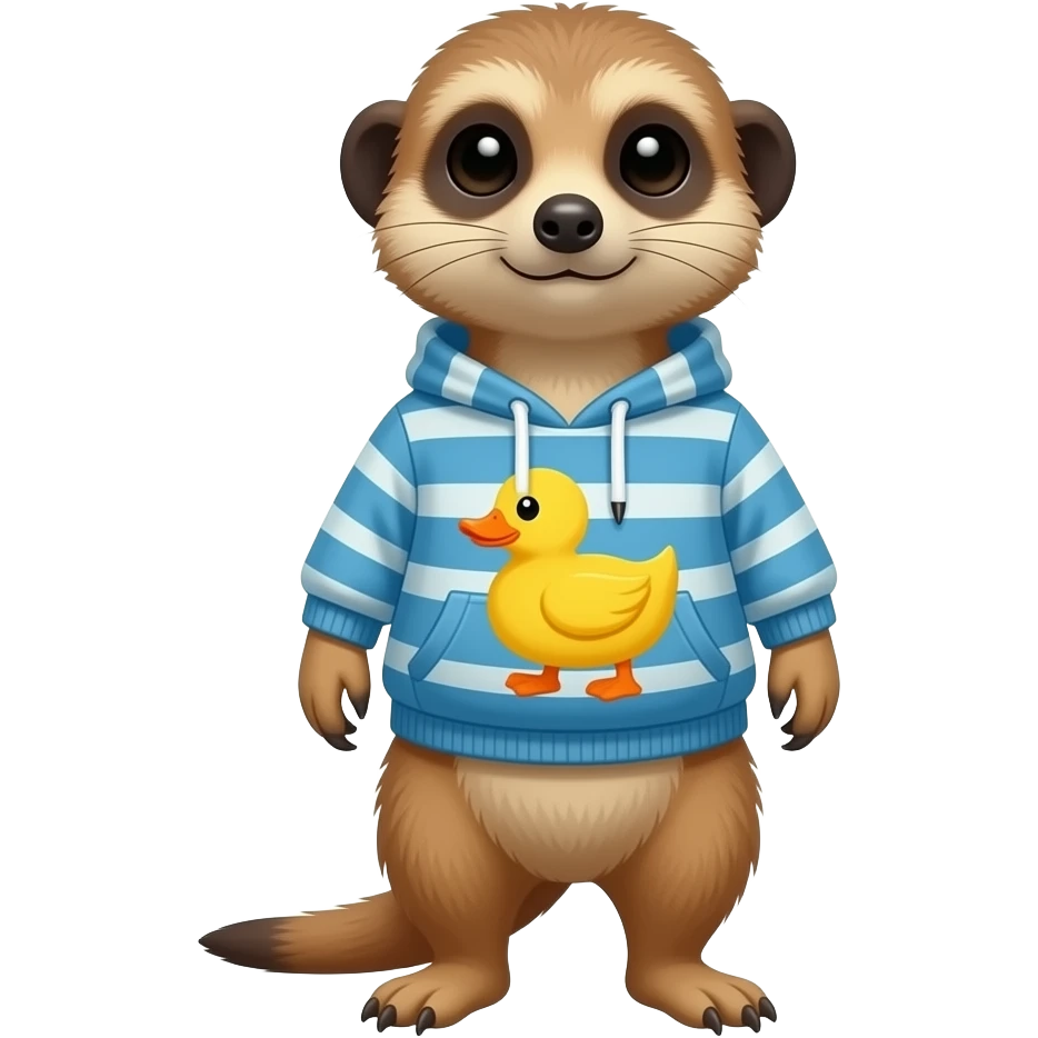 Create a meerkat wearing jumper with a duck print on it emoji