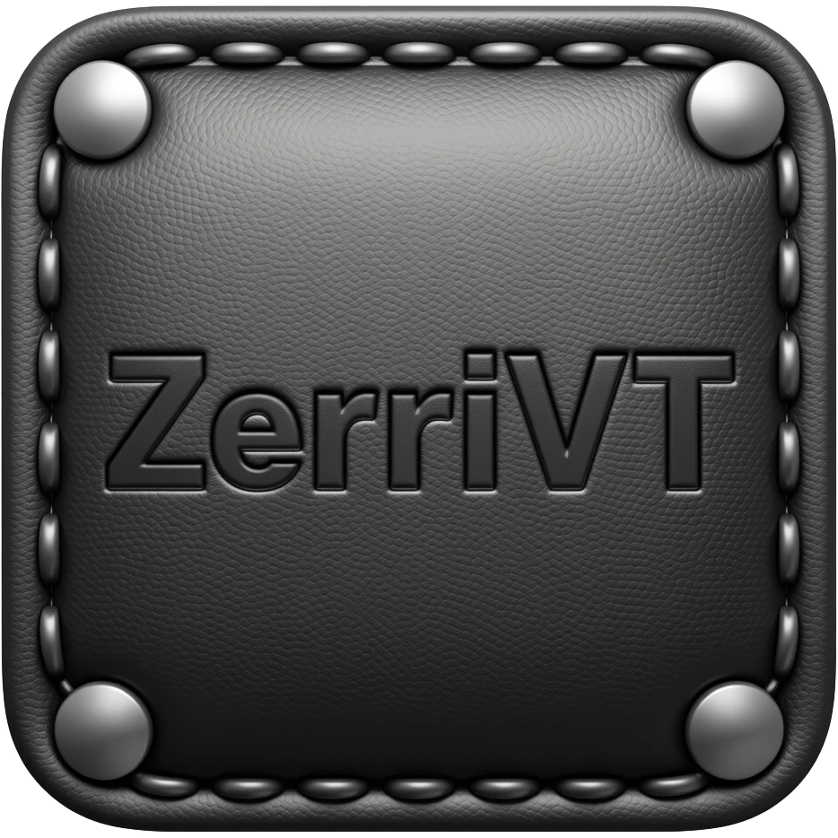 Черная Кожаная надпись ZerriVT emoji