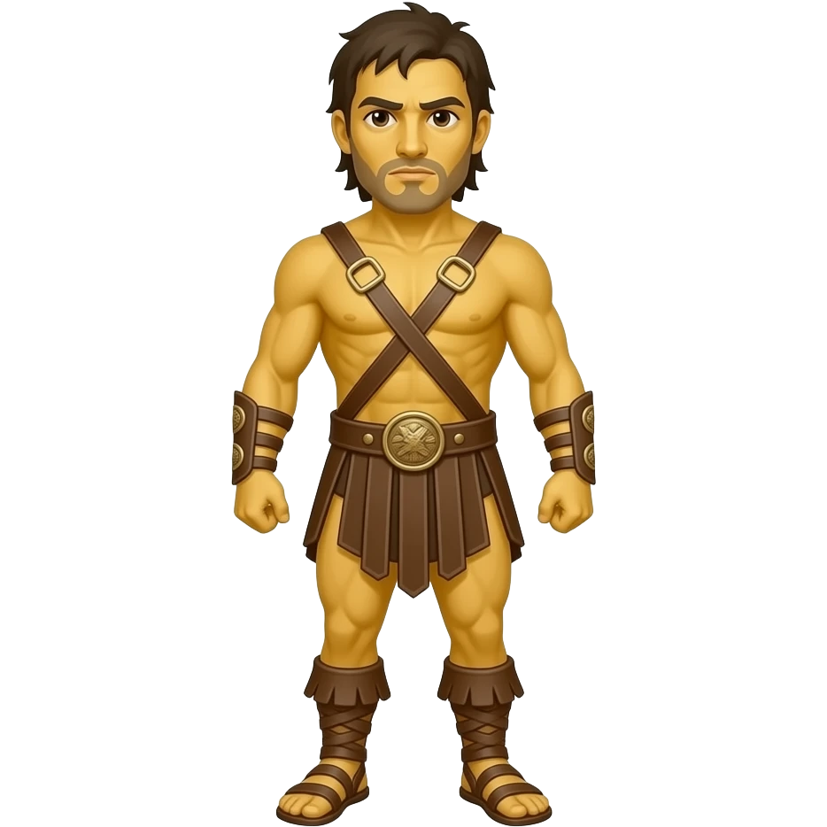 spartacus, minimal, full body, yellow skin, emoji style emoji
