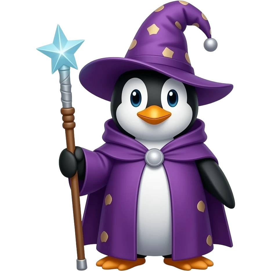 Penguin Wizard emoji