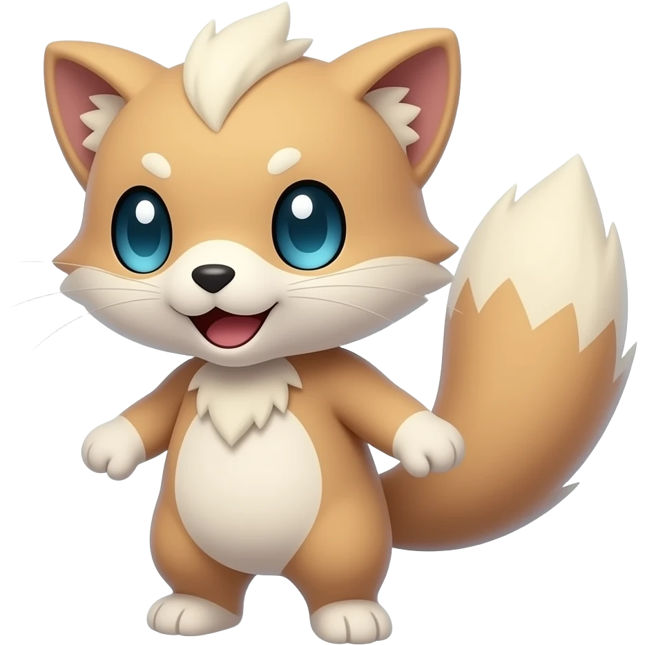 Meowstic-Minccino-Furret-hybrid emoji