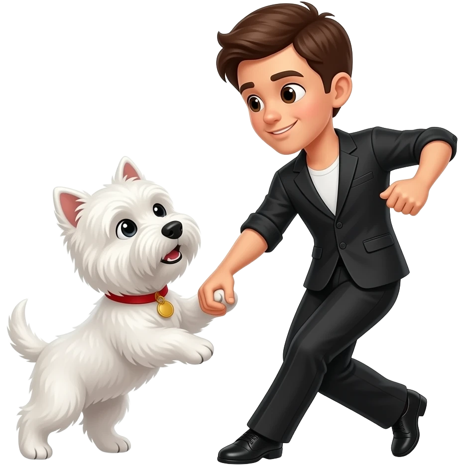 Boy westie dancing salsa emoji