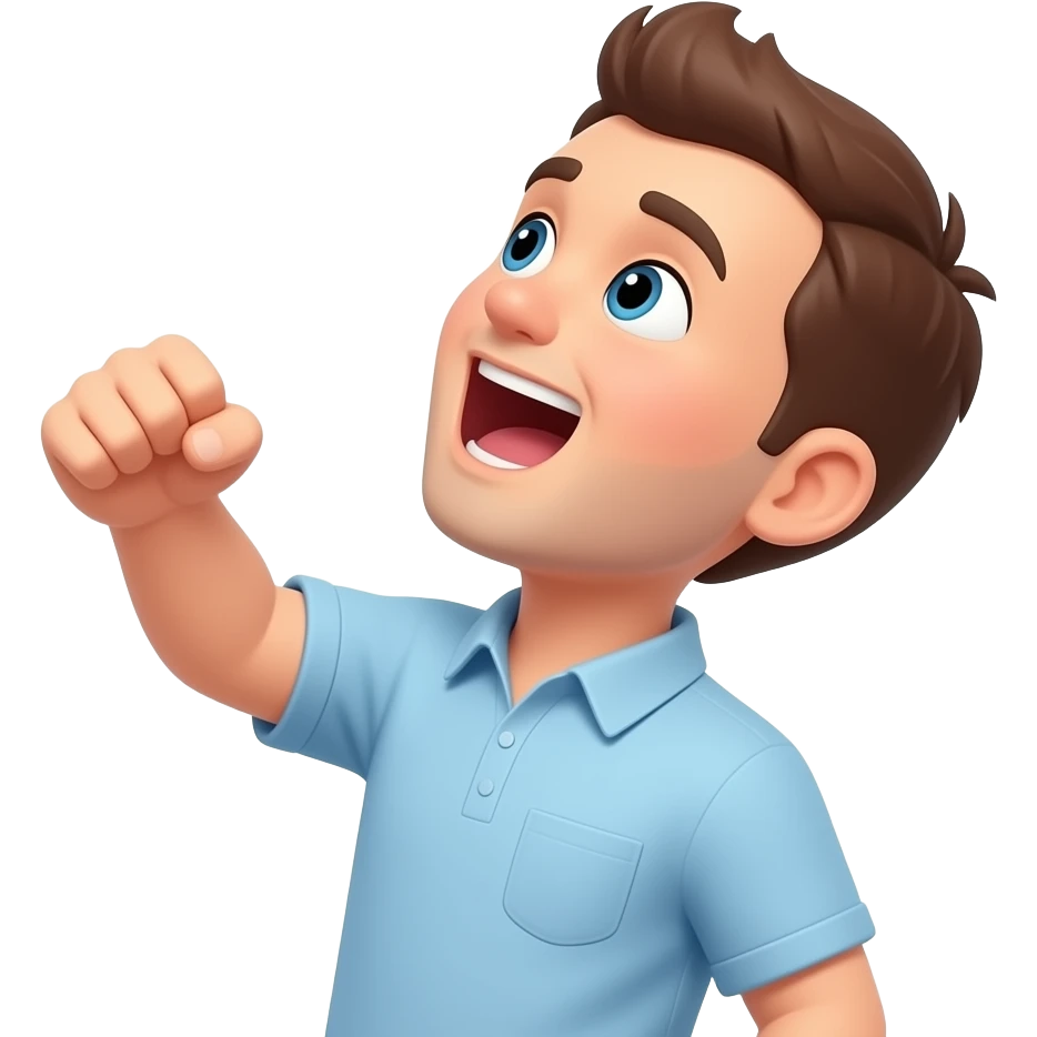 Guy throwing up fours emoji