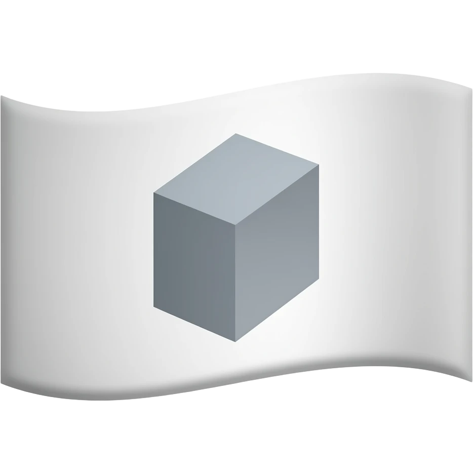 White flag with cuboid on it emoji