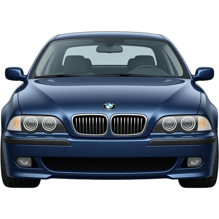dark blue bmw e39 alpina , hyper real, highly detailed emoji