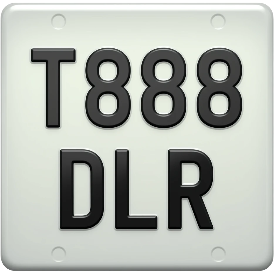 Number plate T888 DLR emoji