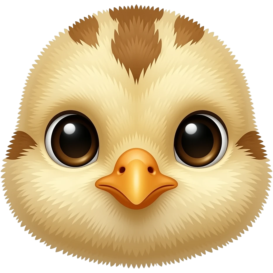 Baby chick face feathers are detailed emoji