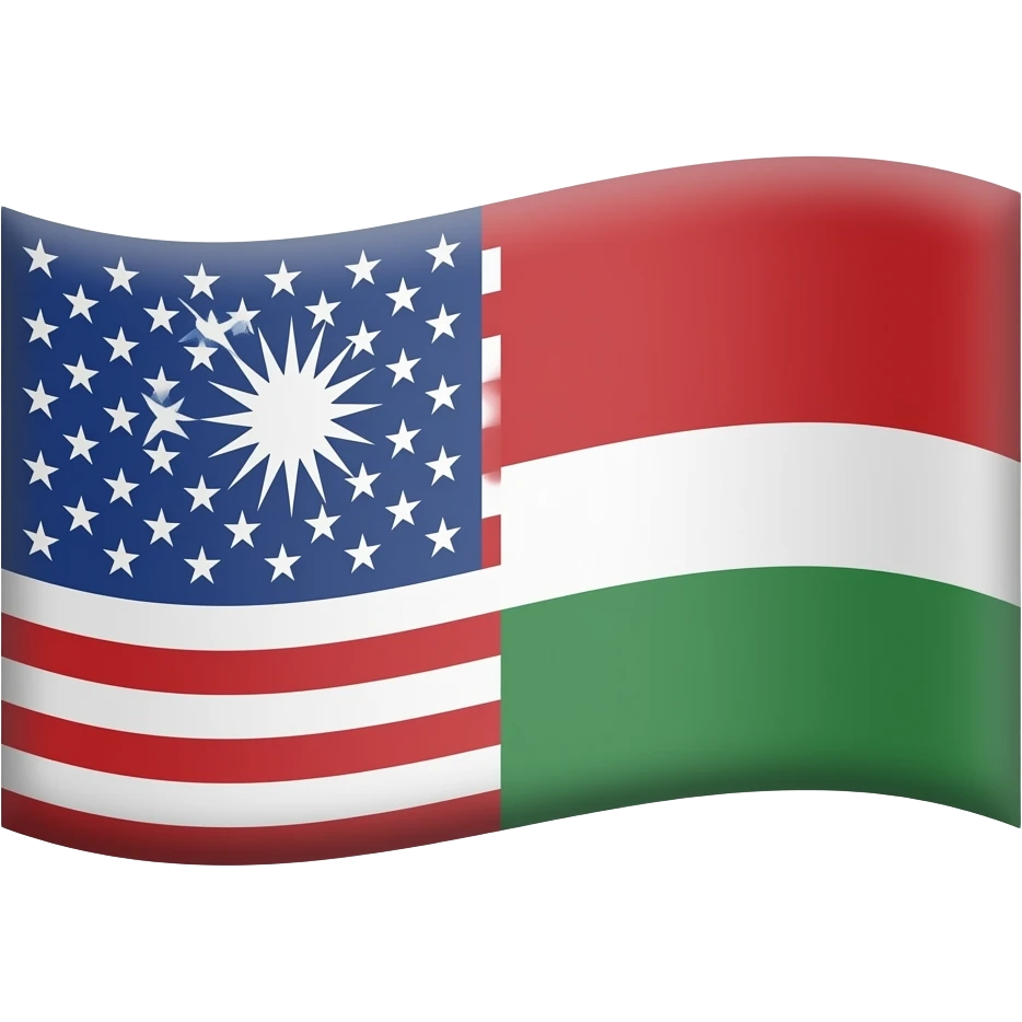 Divide this flag in two parts only and mantain the logo emoji