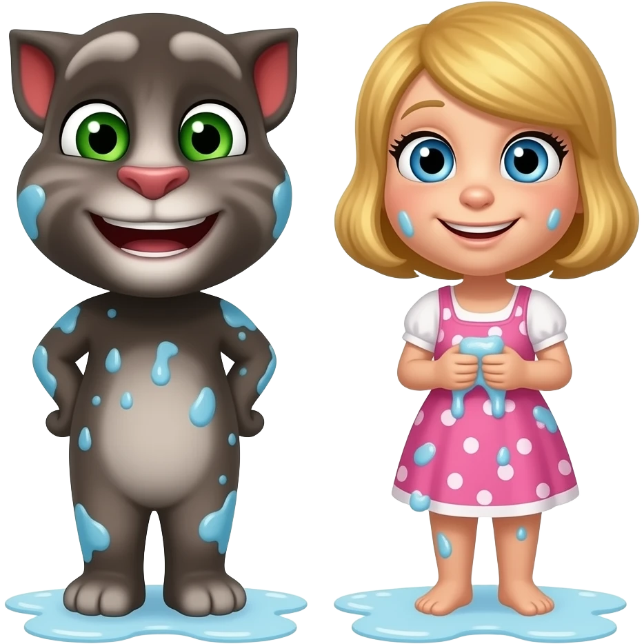 Talking Tom and Talking Angela dirty body Go to bath emoji
