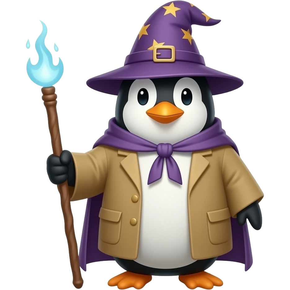 Penguin Wizard emoji