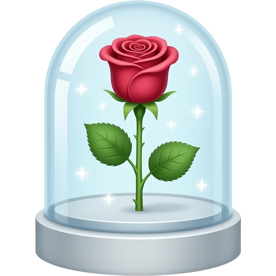 tall beautiful magic rose inside a magic dome emoji