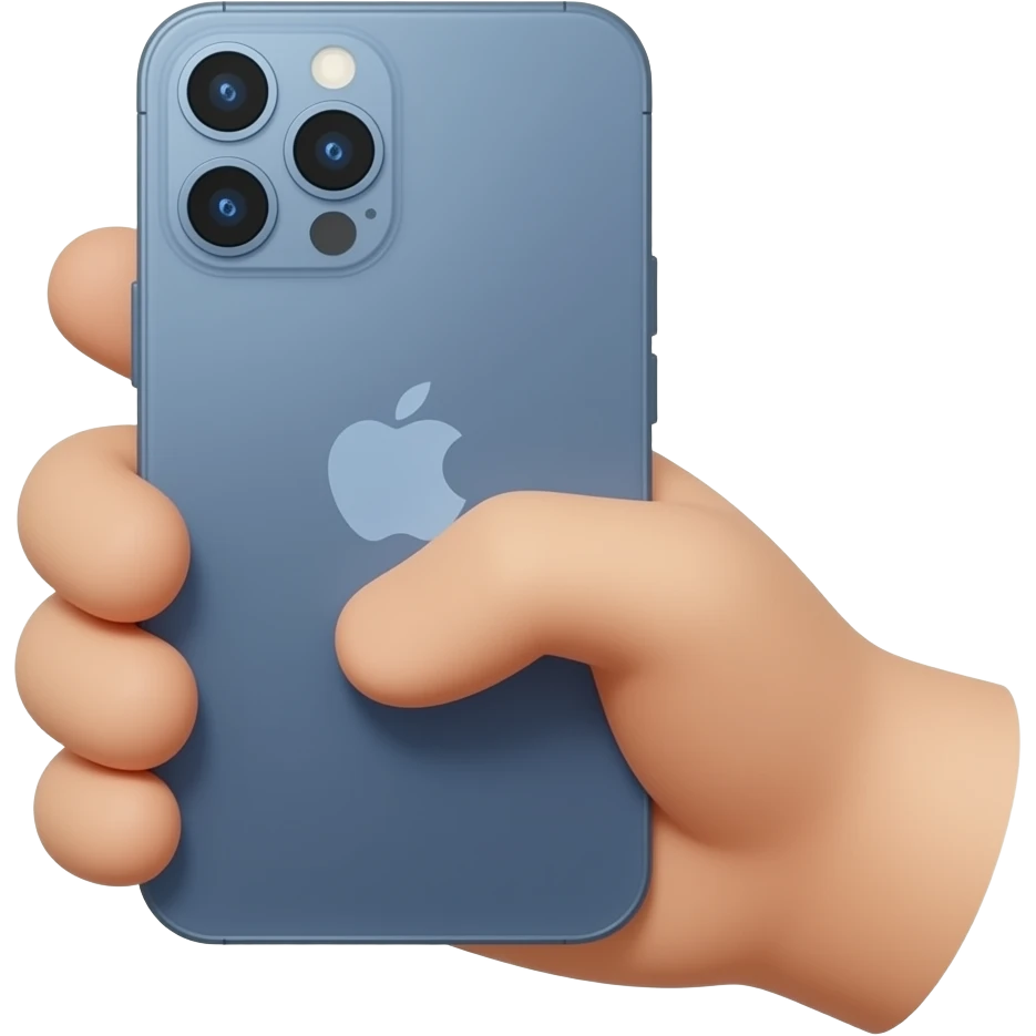 taking a photo phone fold with hand emoji