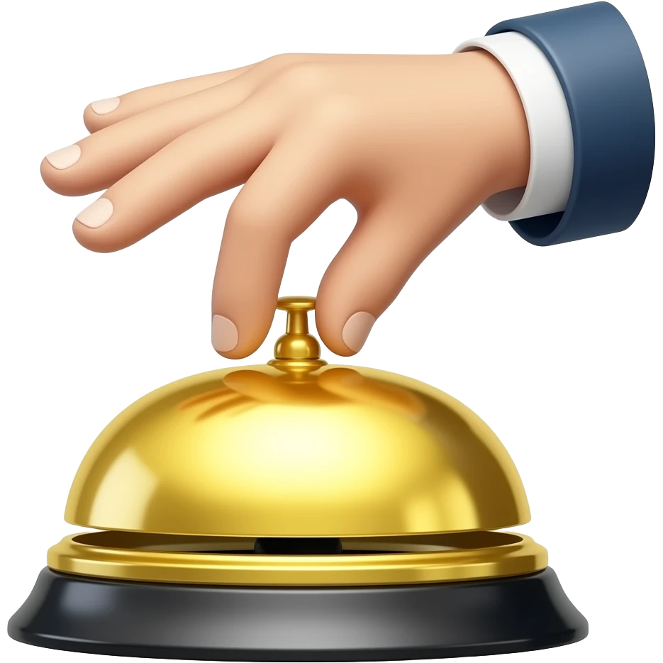 Hand ringing a concierge bell emoji