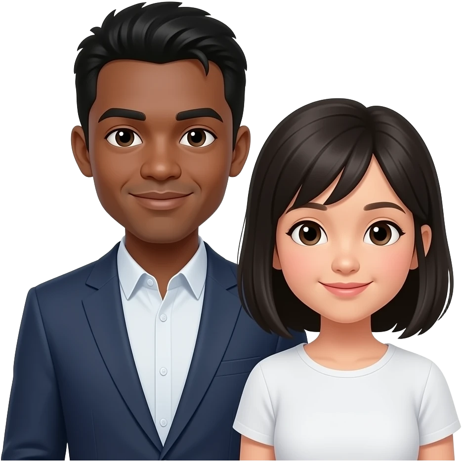 tipo negro de pareja de una chica asiatica emoji
