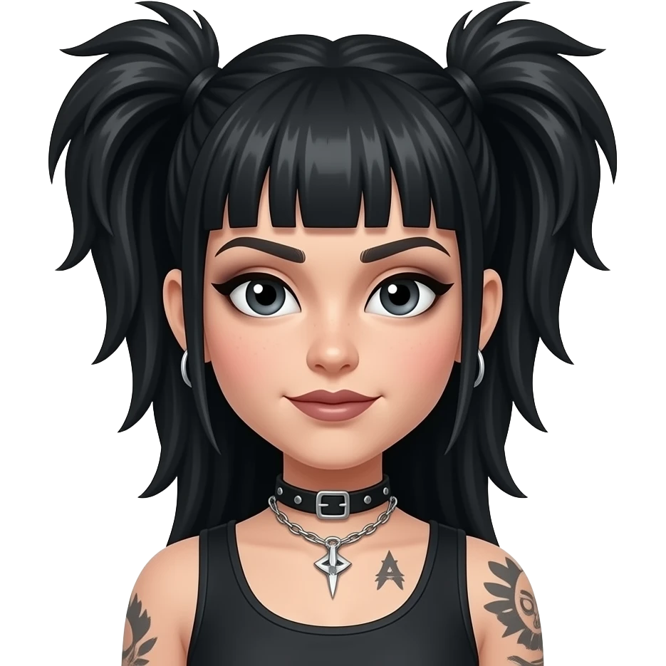 Female black punk emoji