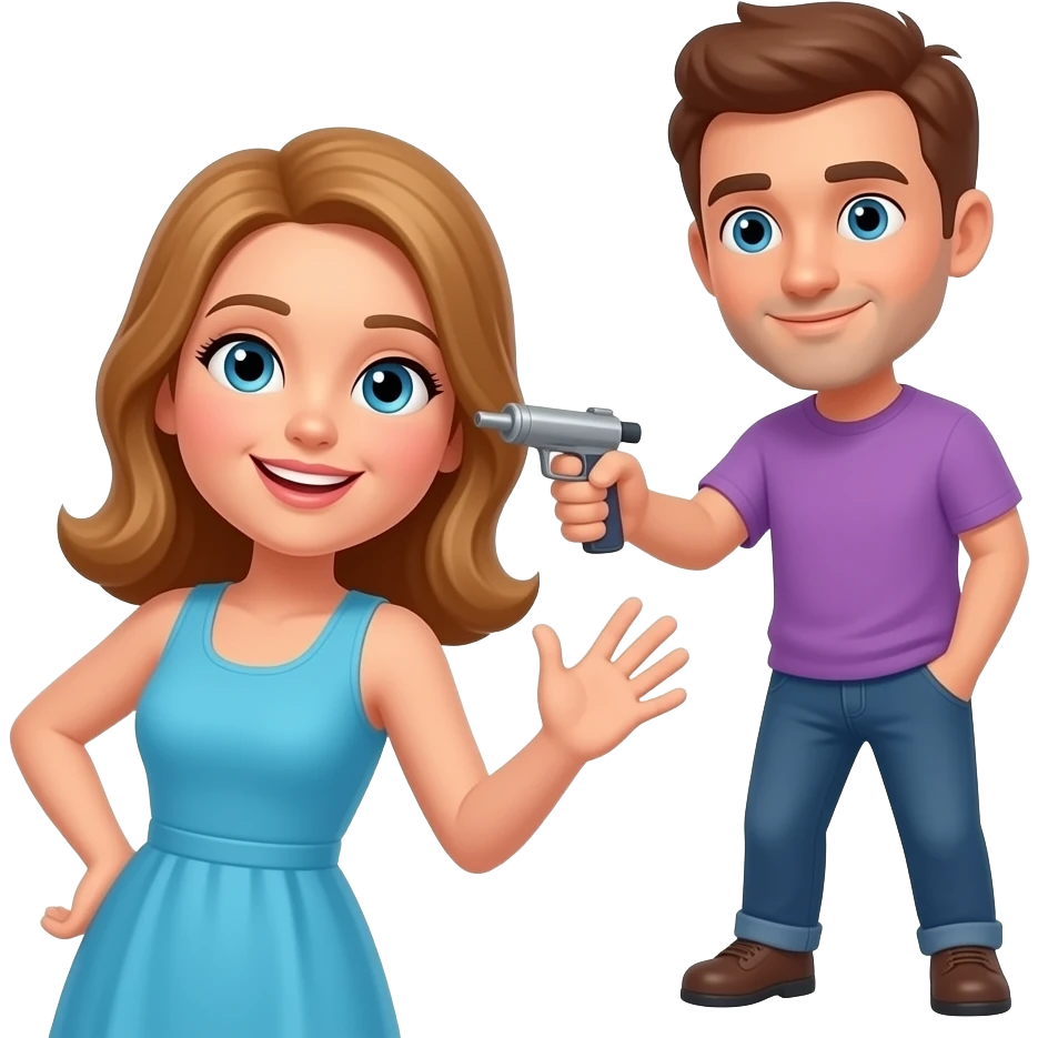 Hombre pega mujer emoji