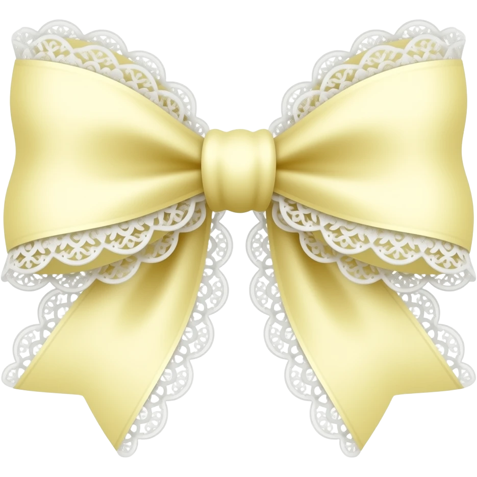 vintage rococo yellow pastel bow with lace and frills emoji