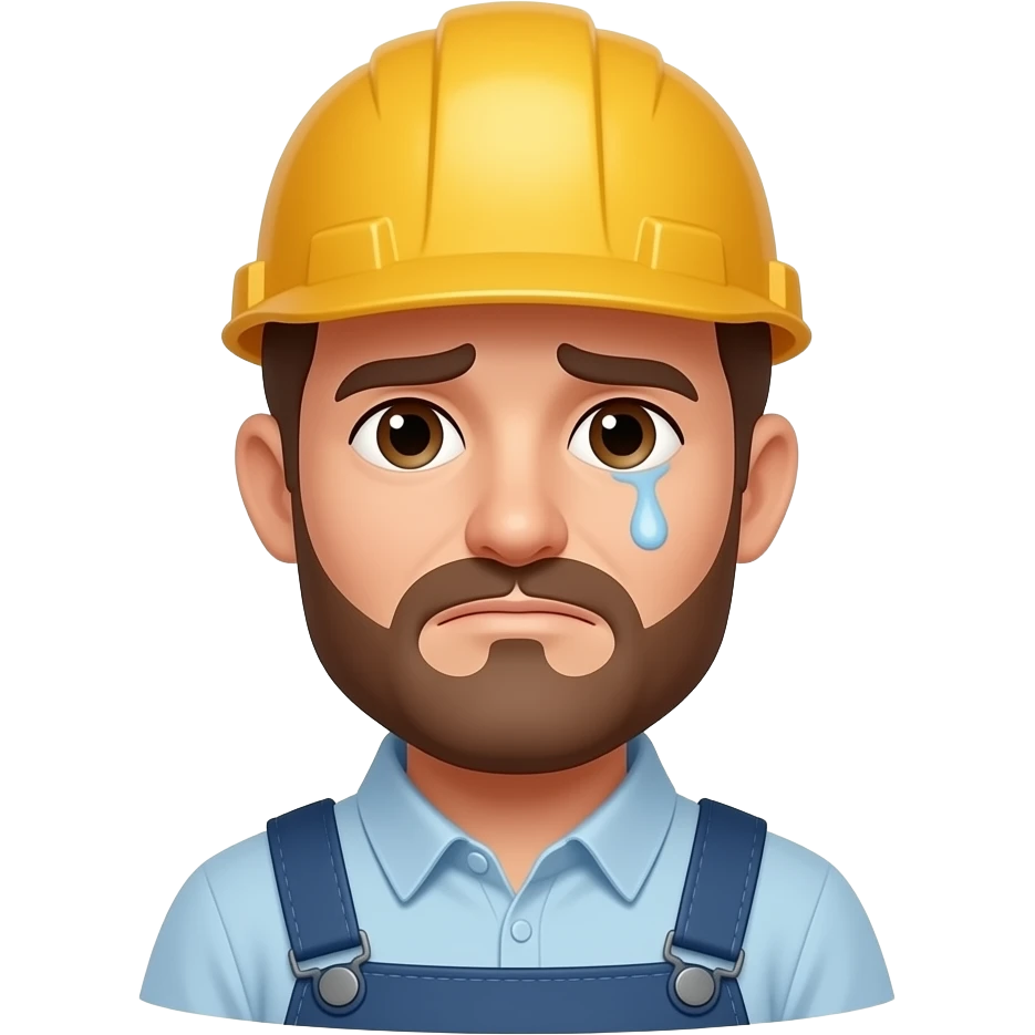 a tired hard working man IOS style emoji