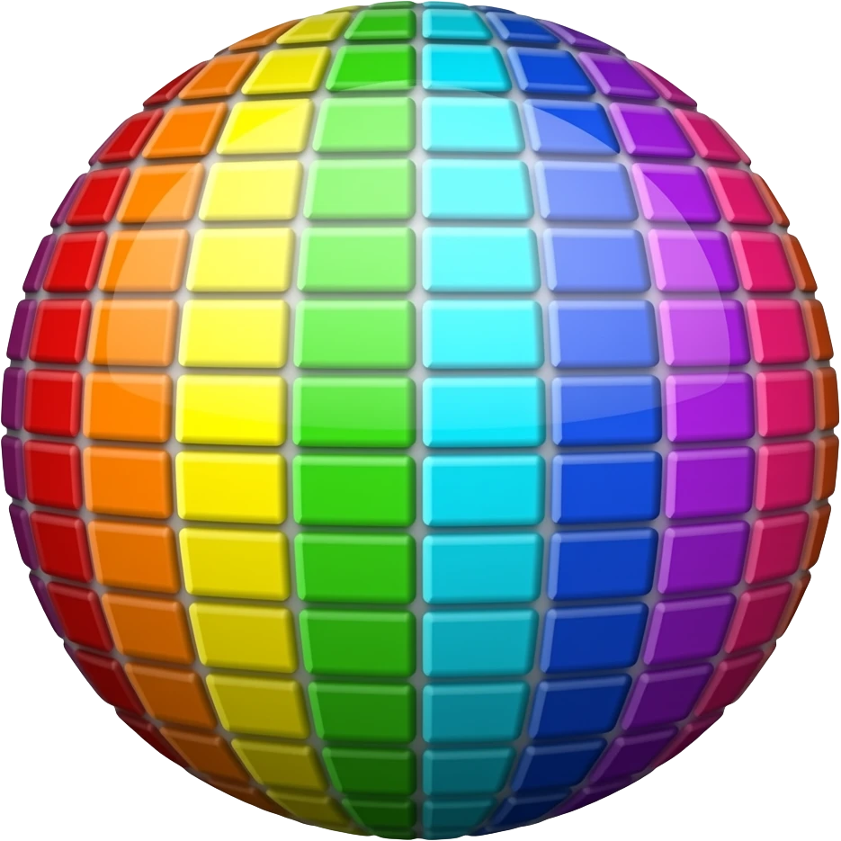 Rainbow  mosaic buzzball emoji