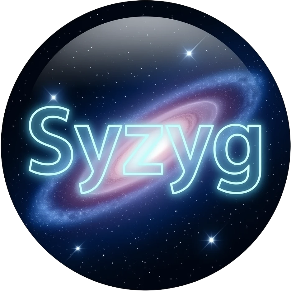 Space theme with the word Syzygy emoji