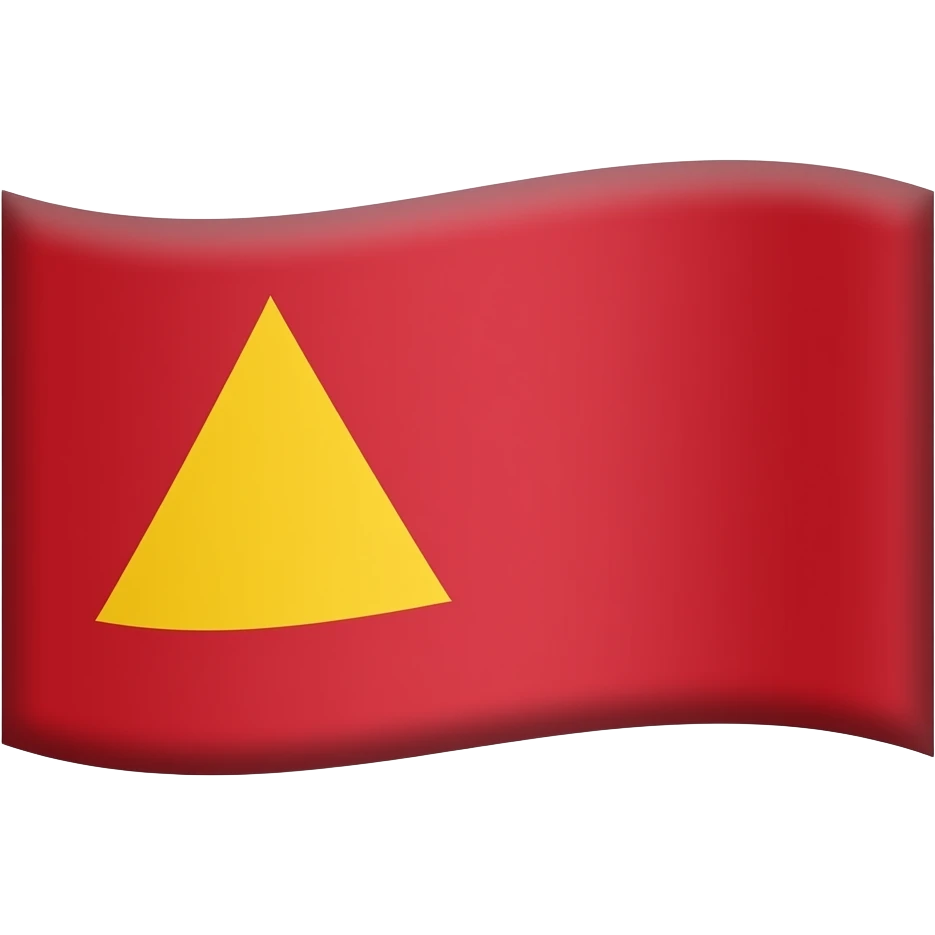 flag plain red background with a yellow triangle on the left emoji