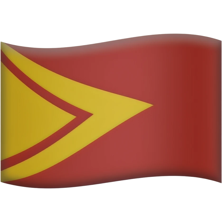 flag plain red background yellow chevron on the left side emoji