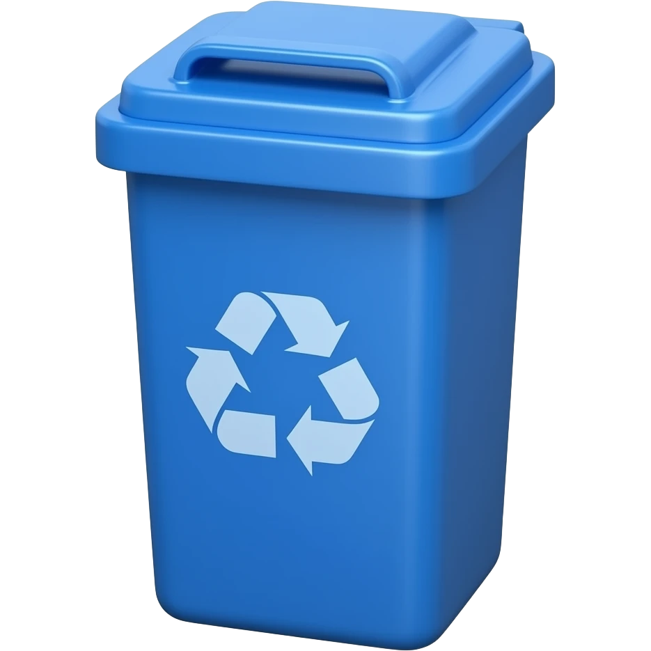 tall blue recycling bin, empty with lid emoji | AI Emoji Generator