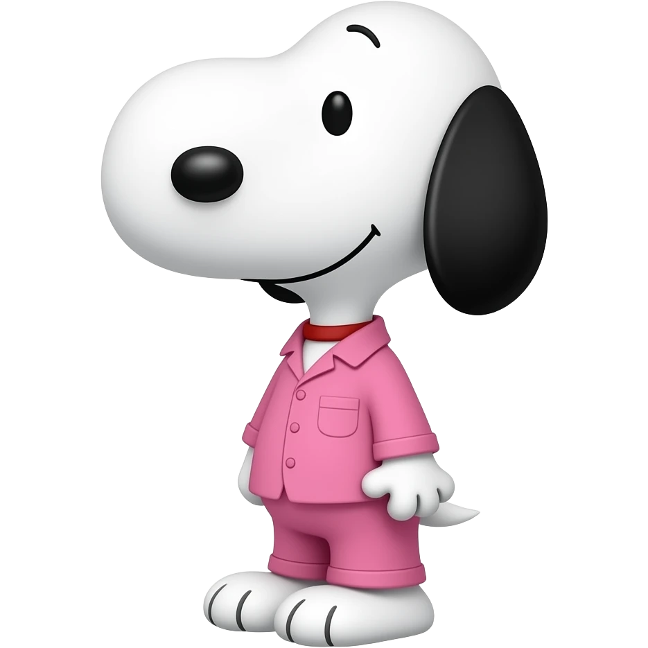 snoopy con pijama rosa emoji