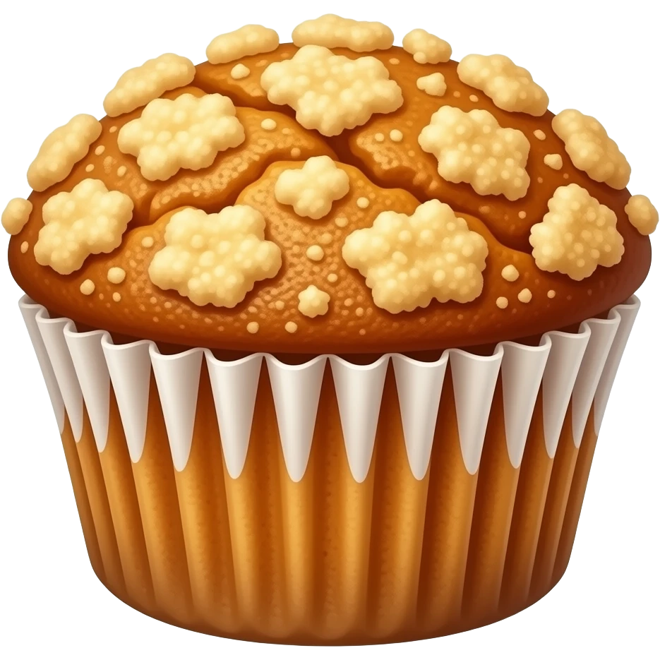 Carrot muffin with streusel topping, real emoji