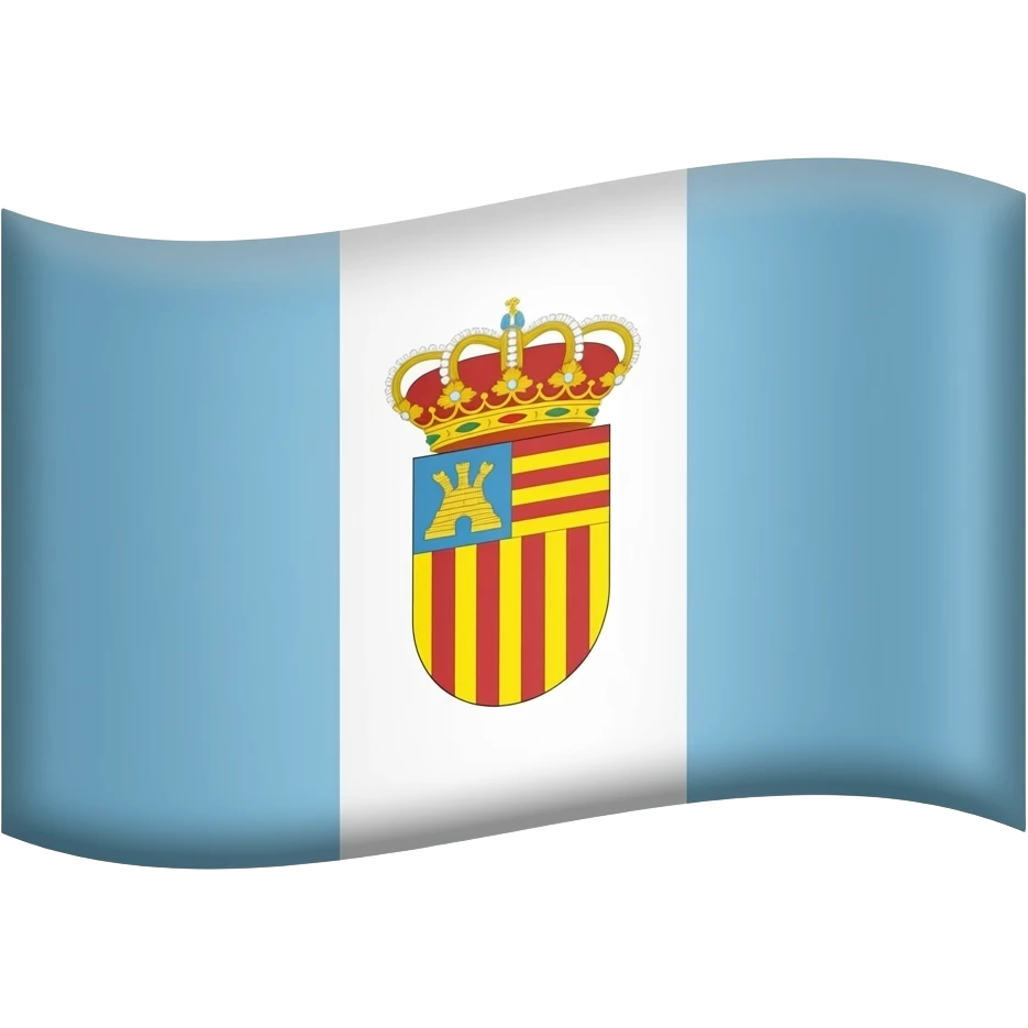 Flag divided into two parts, one sky blue and another white. It also has the logo of the city of Alicante emoji