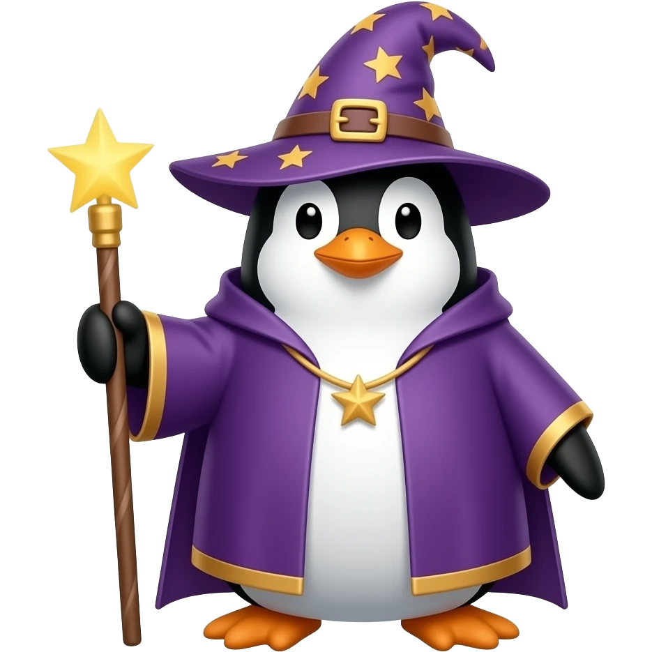 Penguin Wizard emoji