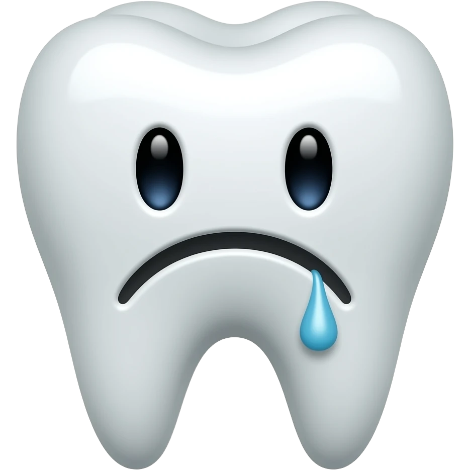 Sad tooth emoji