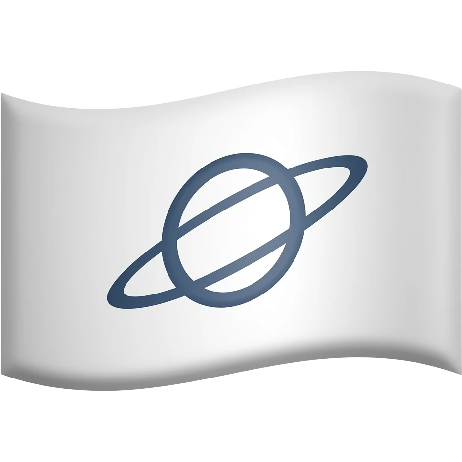 White flag with orbit on it emoji