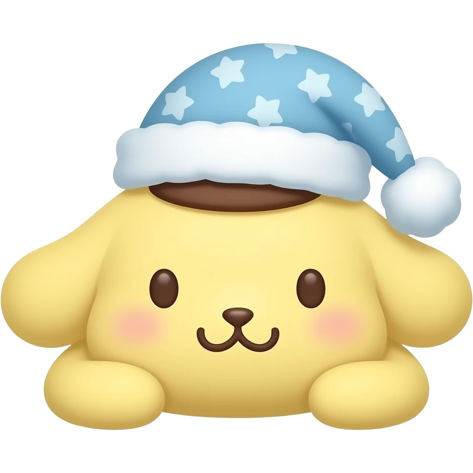 pompompurin con gorrito de dormir acostado emoji