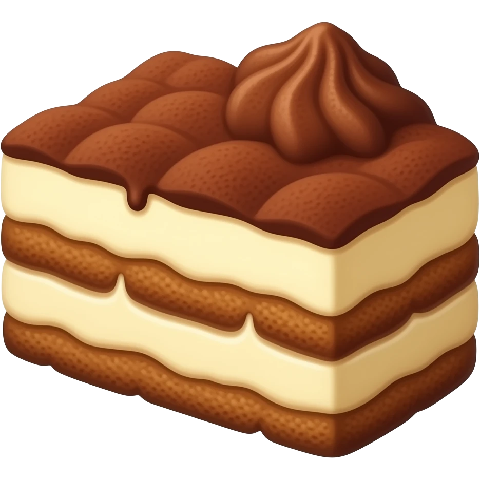 Small tiny cute piece of tiramisu emoji