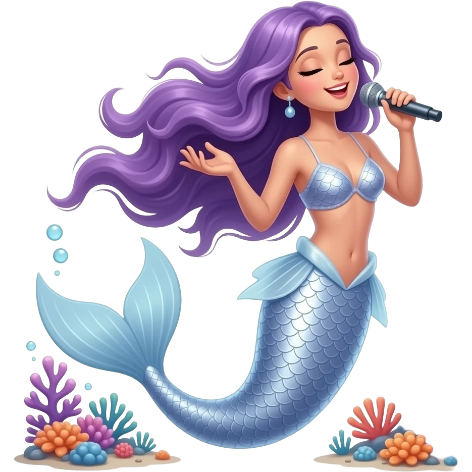 Mermaid with purple hair emoji