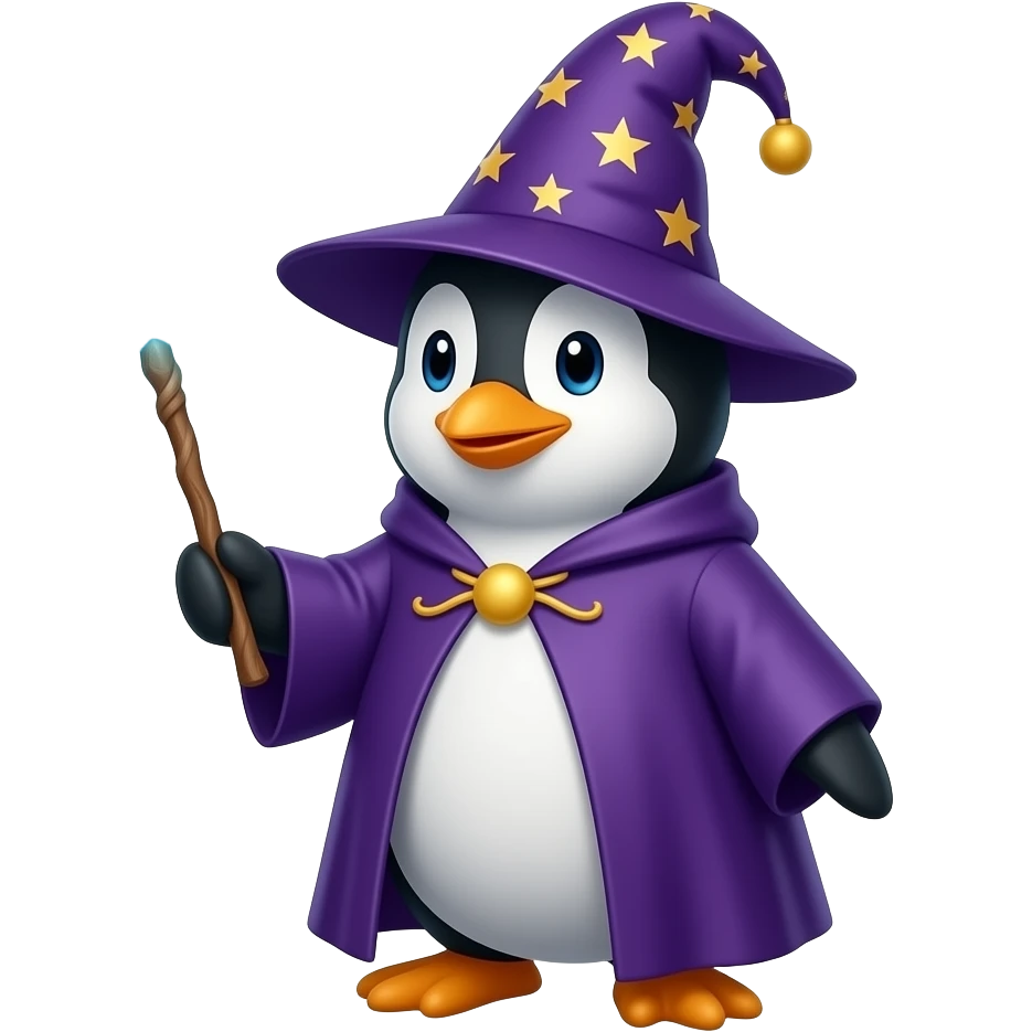 Penguin Wizard emoji
