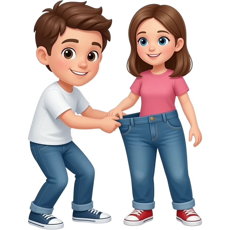 boy pulls girl psnts down emoji